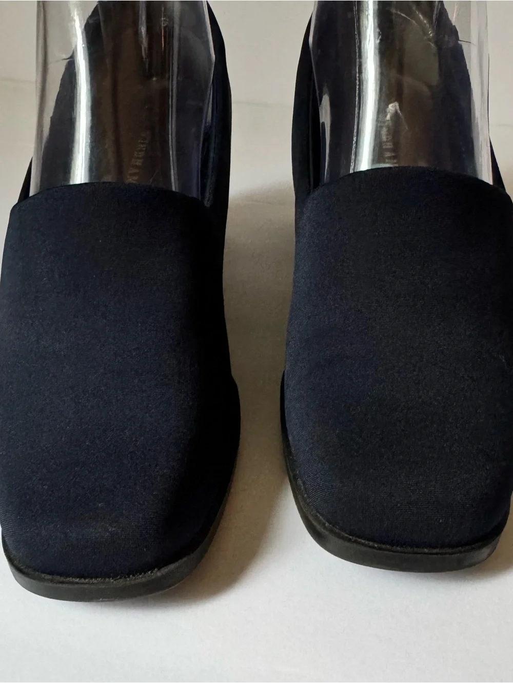 Windham Women’s Size 6.5 Navy Blue Fabric Pumps Slip On Low Block Heel Shoe